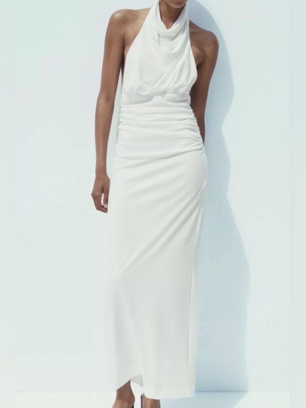 Zara Ivory Halter Cowl Maxi Dress - Picture 5 of 6